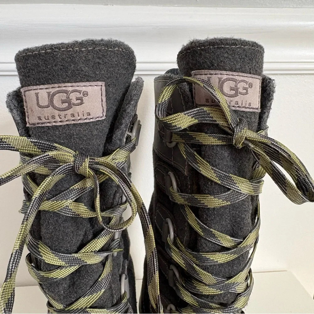 UGG Baroness Duck Boots Women’s 6 Waterproof Tall Snow Boots in Charcoal Gray